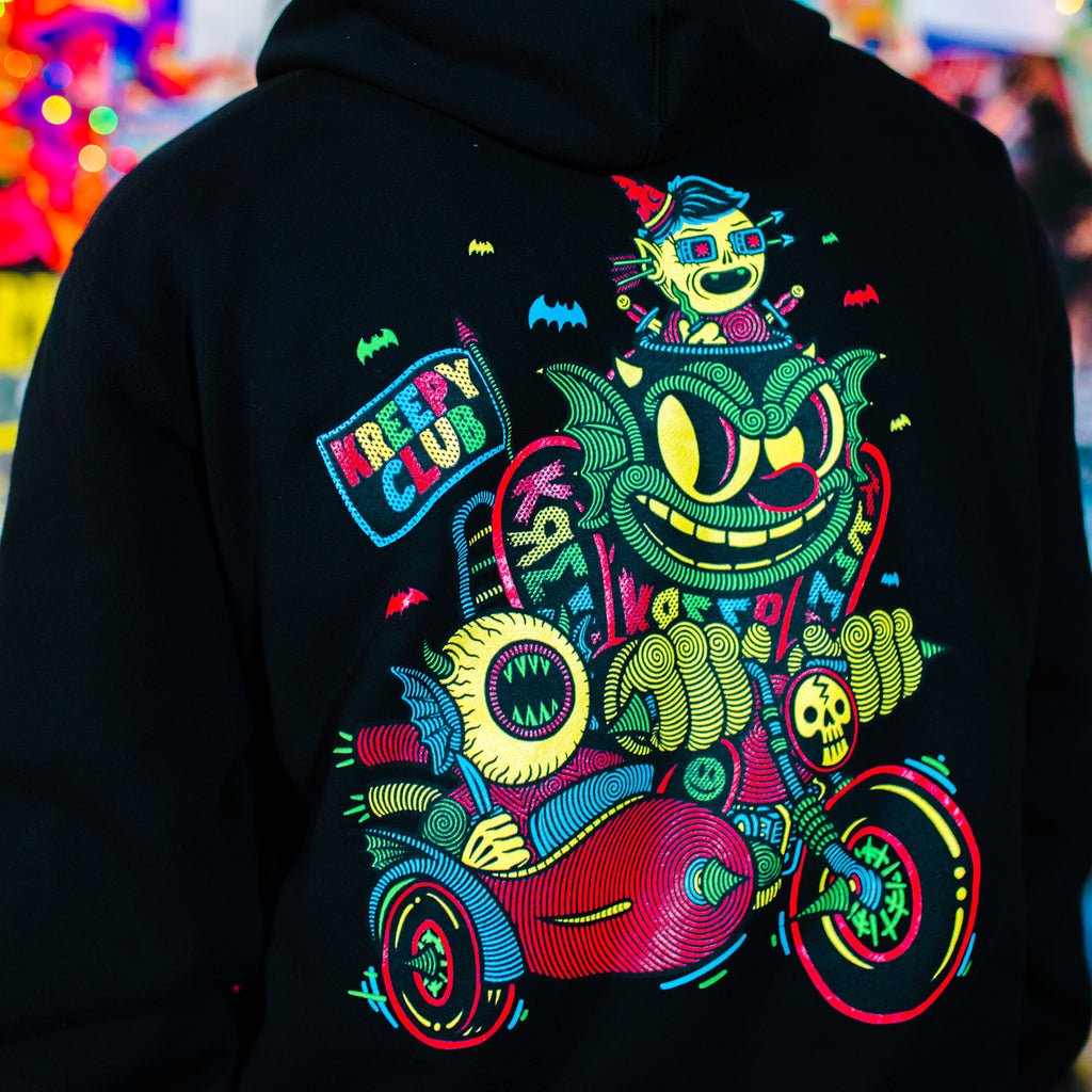 Biker zip on sale up hoodies